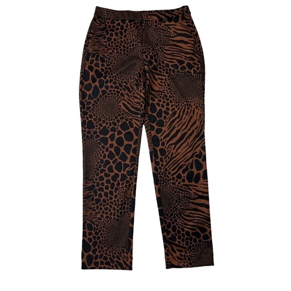 Michael Kors Pants - Michael Kors Women's Animal Print Pull On Pants Sz S Elastic Waist Brown Flat